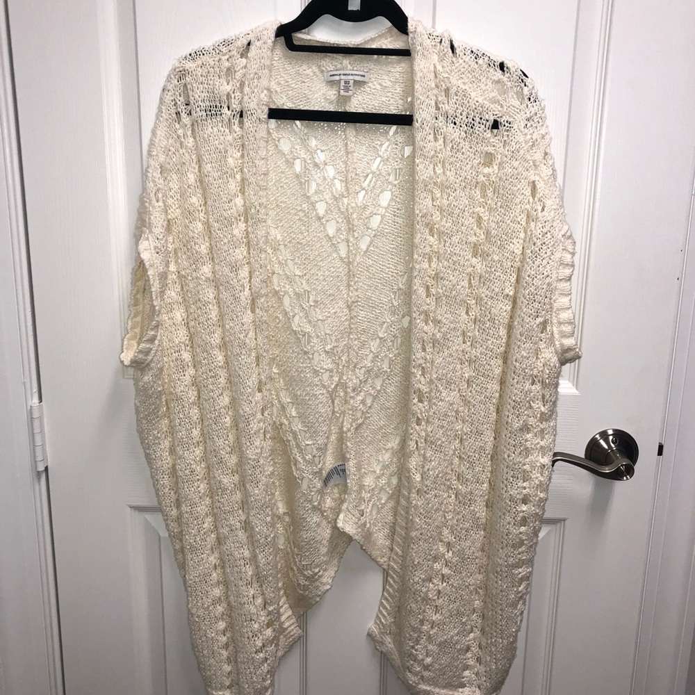 ❤️ AMERICAN EAGLE CREAM SHAWL KNIT CARDIGAN XS/S